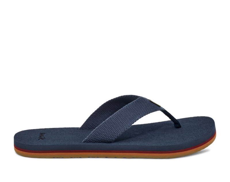 Sanuk Beer Cozy Stacker Webbing - Sanuk Flip Flops Mens Blue - Philippines EMCXRK239